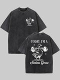 Serious Goose Vintage Washed Graphic Tee | Funny Gym Meme Shirt