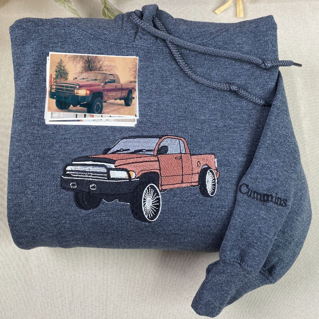 Custom Embroidered Car Sweatshirt or Hoodie, Anniversary Gifts for Car Boyfriend