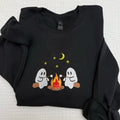 Campfire Ghost Roasting Marshmallow Embroidered Halloween Tee/Crewneck/Hoodie