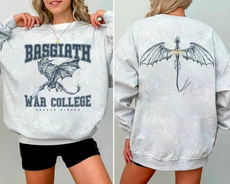 Basgiath War College Dragon Sweatshirt  Dragon Riders Merch Fourth Wing Basgiath Dragon Crewneck Bookish Fantasy Apparel