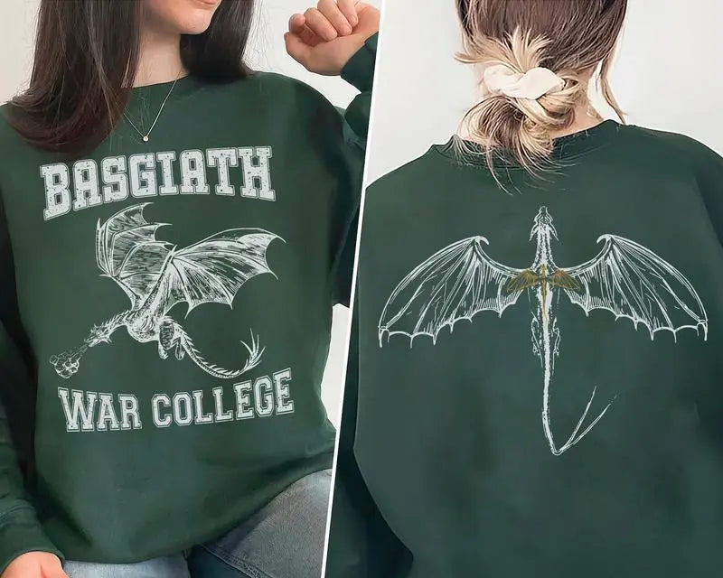 Basgiath War College Dragon Sweatshirt  Dragon Riders Merch Fourth Wing Basgiath Dragon Crewneck Bookish Fantasy Apparel