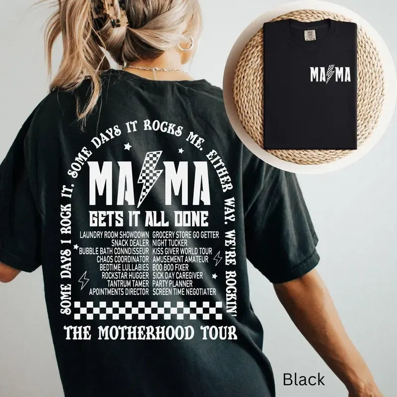Rock Mom Theme Short-Sleeve Hoodie Sweatshirt Mother's Day Gift