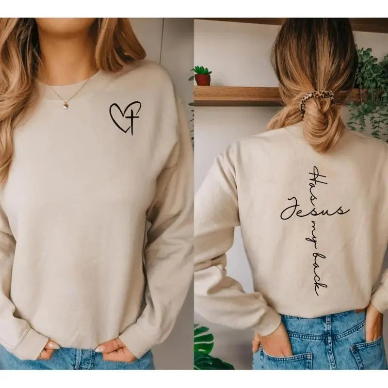 Jesus Behind Me Short-Sleeve Sweatshirt Hoodie Casual Wear
