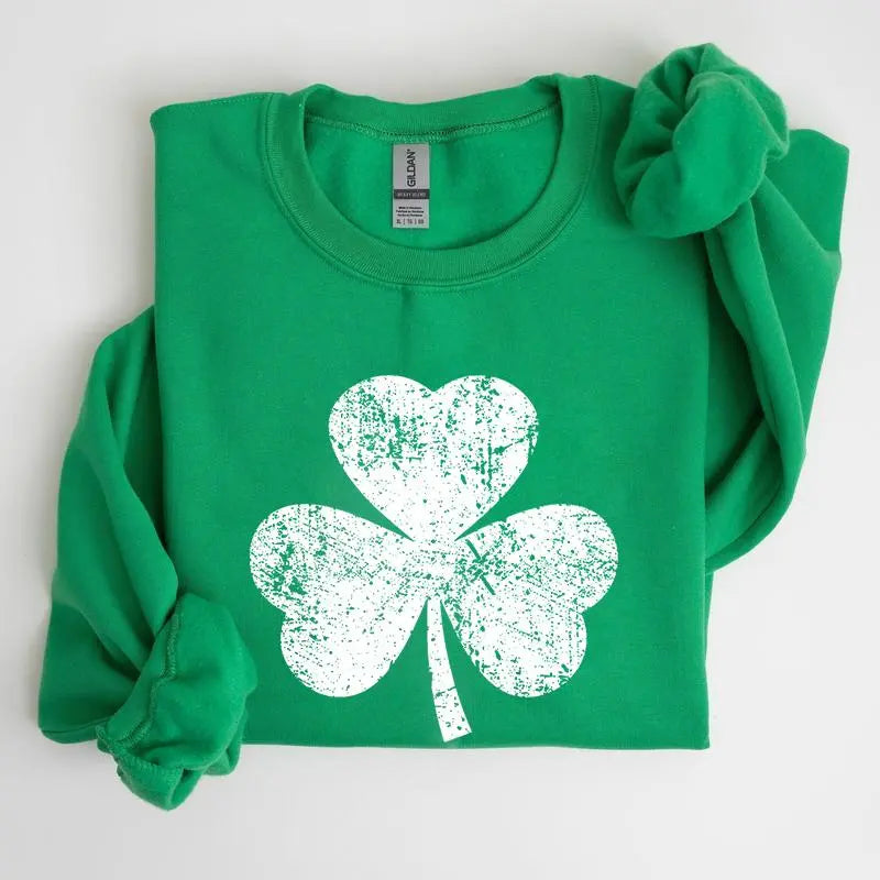 Mother's Day Lucky Clover Short-Sleeve Hoodie Sweatshirt Holiday Gift