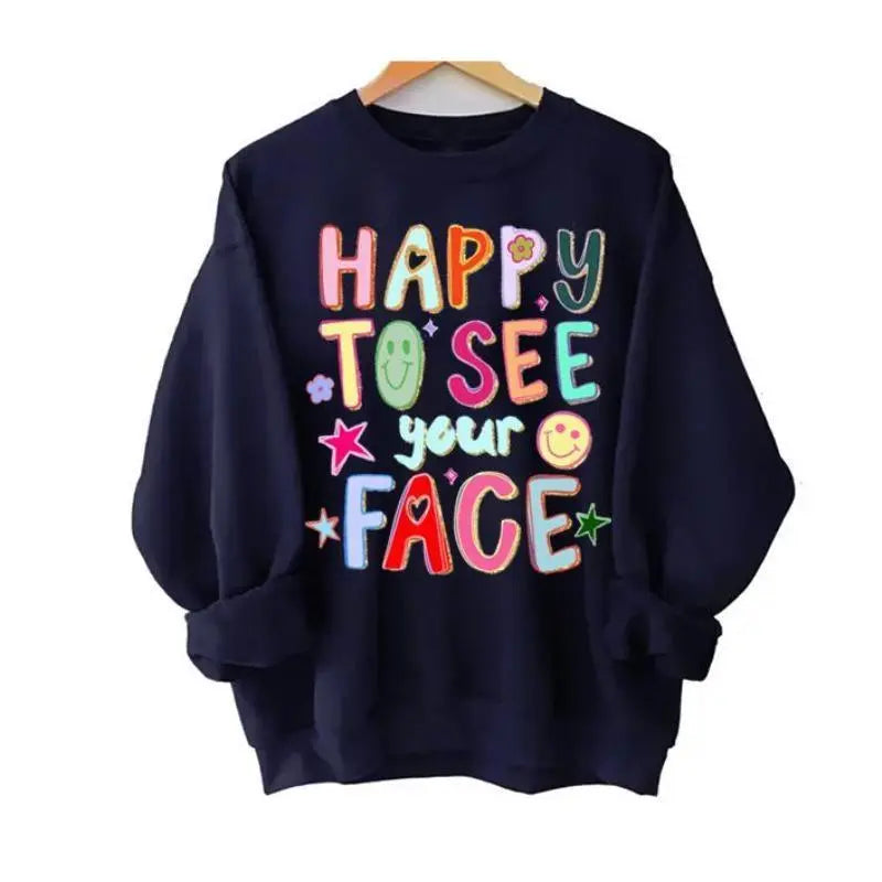 HAPPY TO SEE your FACE Short-sleeve sweatshirt hoodie fashion outfit