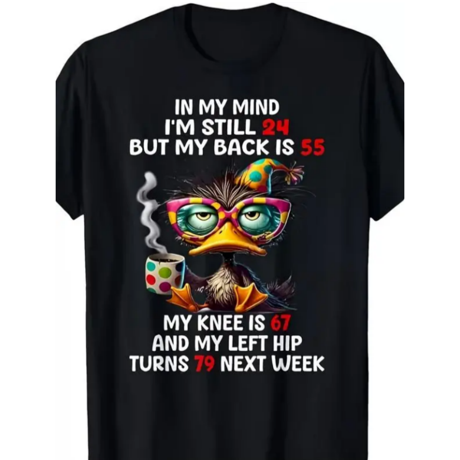 Funny “In my heart, I'm still 24” Duck Sarcastic Sweatshirt / Hoodie - Retro Adult Humor T-Shirt