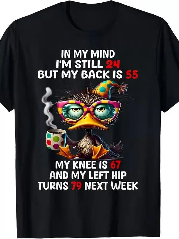 Funny “In my heart, I'm still 24” Duck Sarcastic Sweatshirt / Hoodie - Retro Adult Humor T-Shirt
