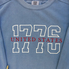 Embroidered 1776 UNITED STATES Sweatshirt or Hoodie – 4th of July Patriotic Apparel