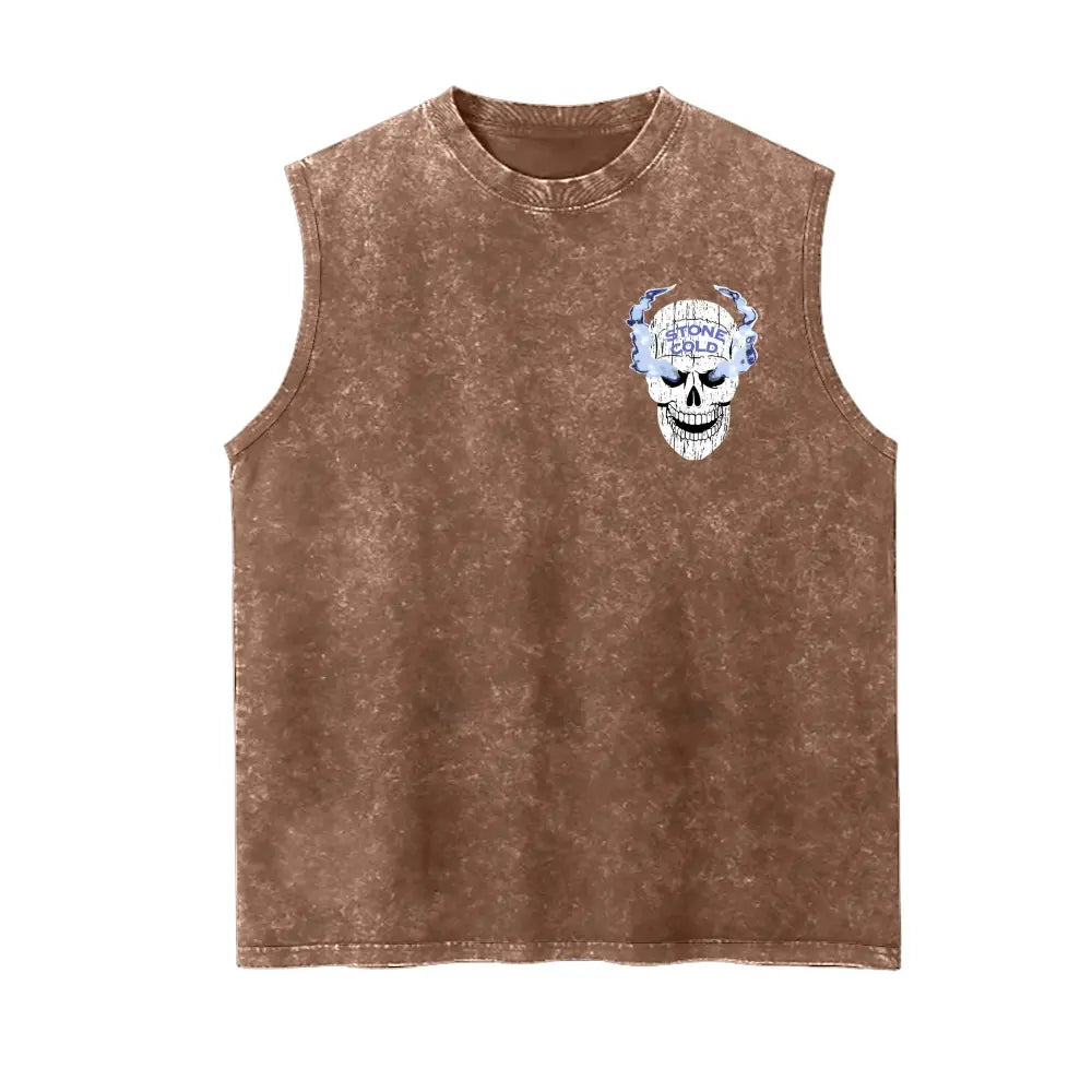 Stone Cold Skull Vintage Washed Men’s Sleeveless Tank Top