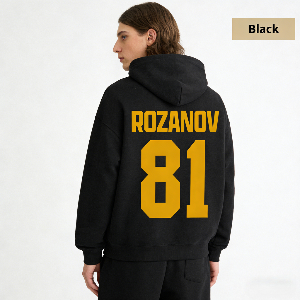Classic Boston Raiders Hockey Hoodie | Rozanov #81 Fan Apparel