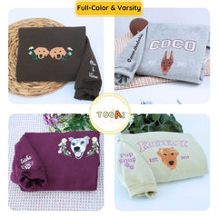 TOOOAI® Custom Embroidered Pet Hoodie - Pet Photo + Name