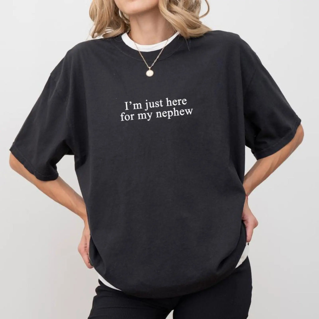 I'm Just Here For My Nephew Shirt, New Future Aunt Sweatshirt, Cute Auntie Graphic Hoodie
