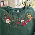 Christmas Charm Chain Embroidered Sweatshirt 🎄🧵