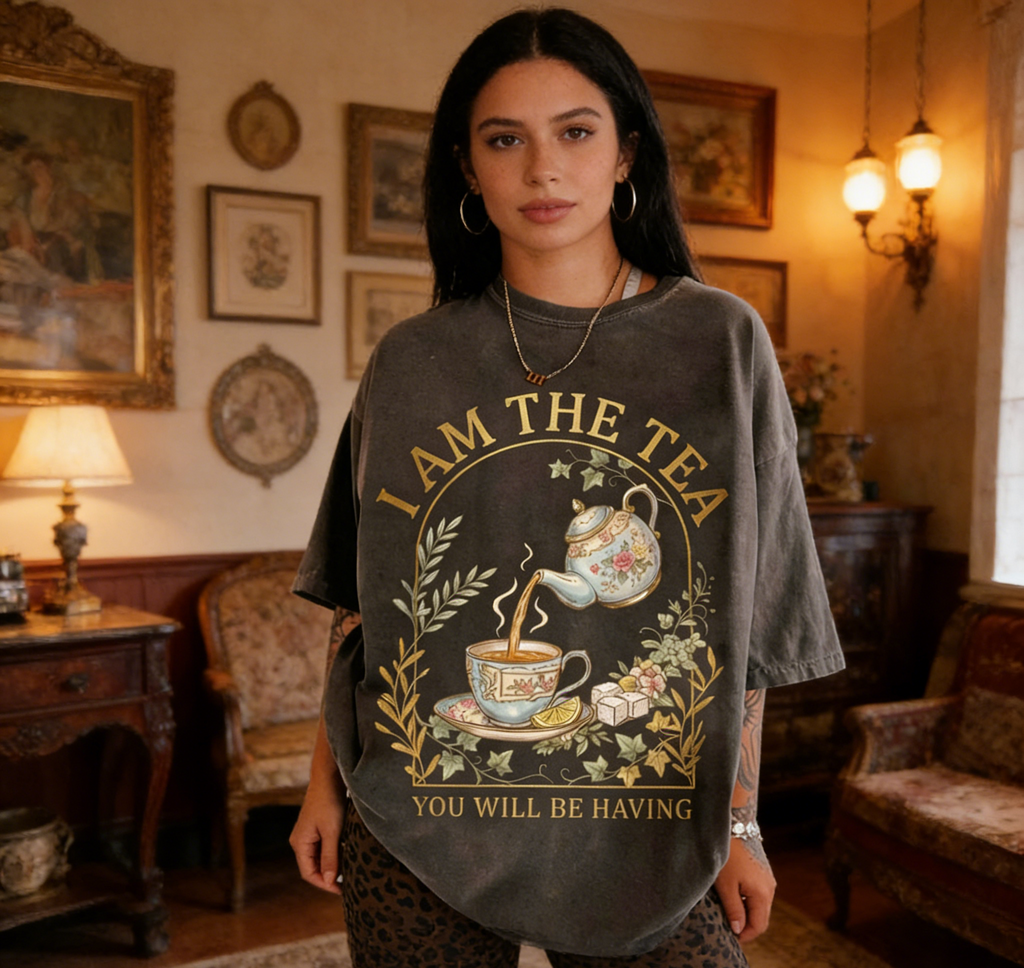 I Am The Tea Vintage Graphic T-Shirt hoodie sweatshirt for Women – Funny Aesthetic Cute Casual Tee hoodie sweatshirt