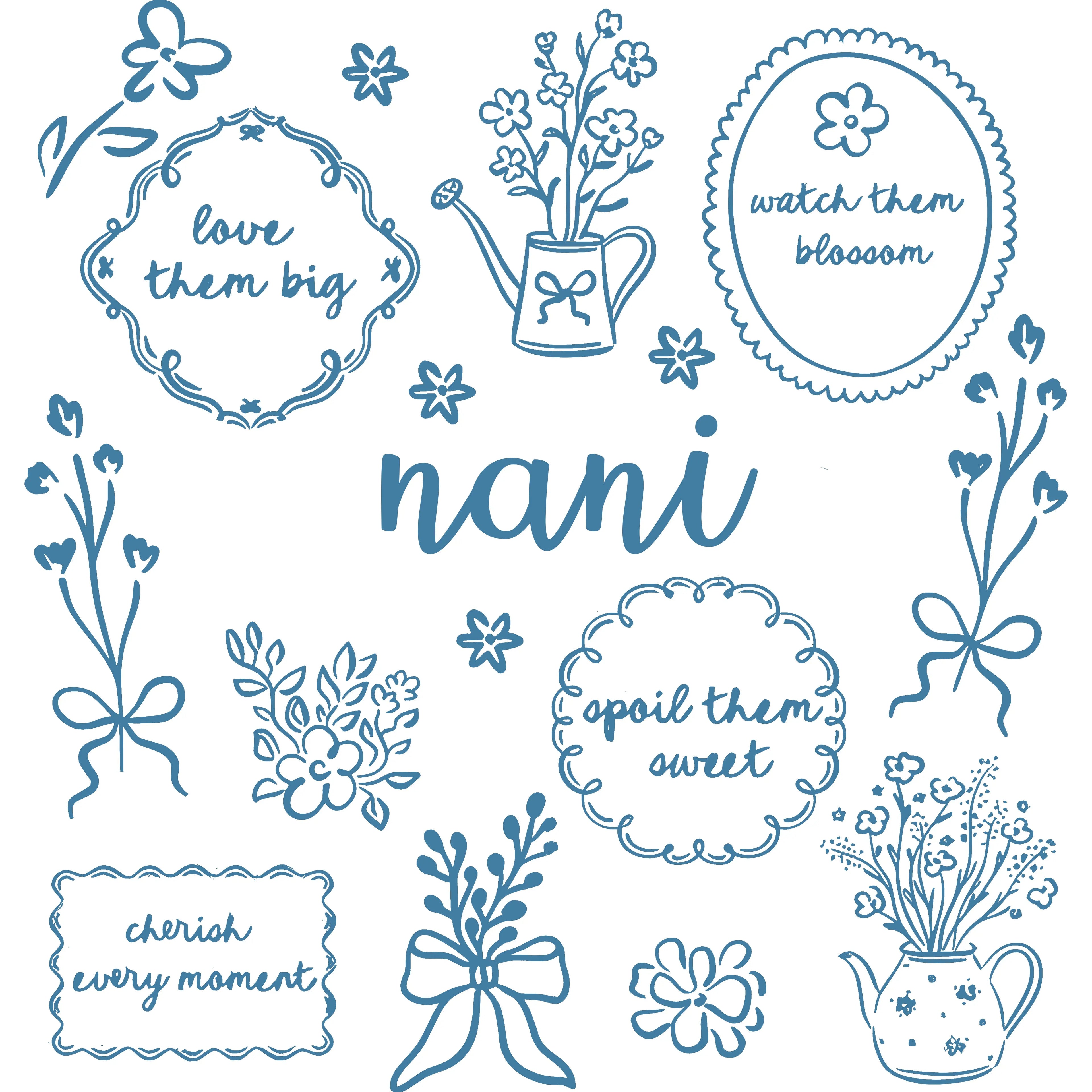 Mama Shirt Blue Floral Print Cherish Every Moment Motherhood Apparel