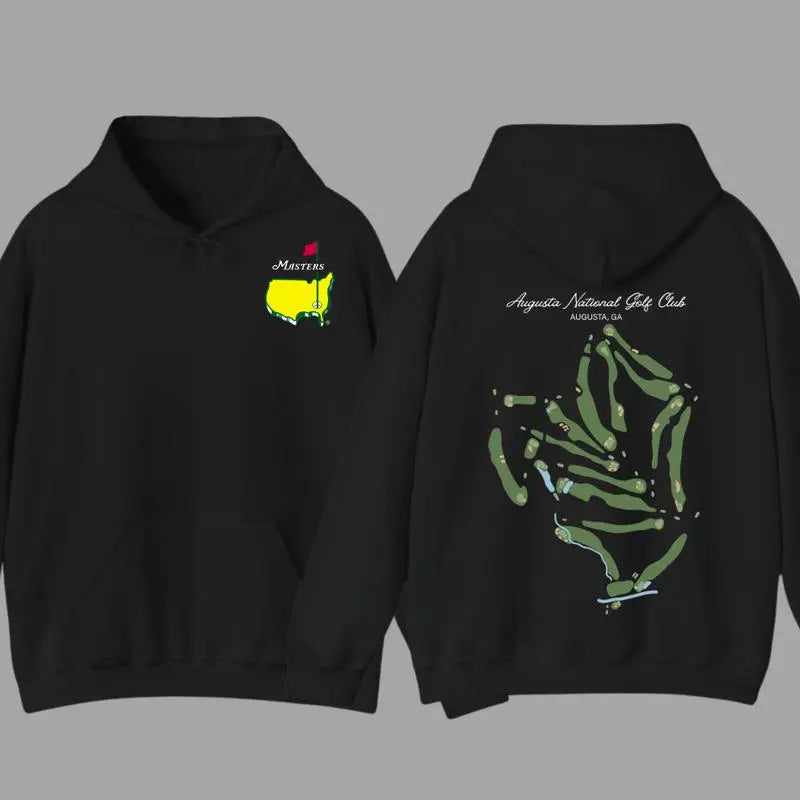 Augusta National Golf Course Map Hoodie Sweatshirt Tee Masters Tournament Inspired Green Hoodie