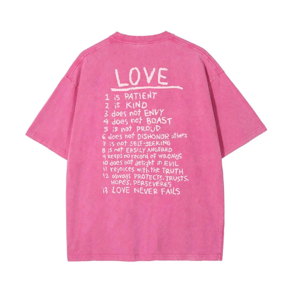 "Love Like Jesus" Heart Graphic Washed Tee