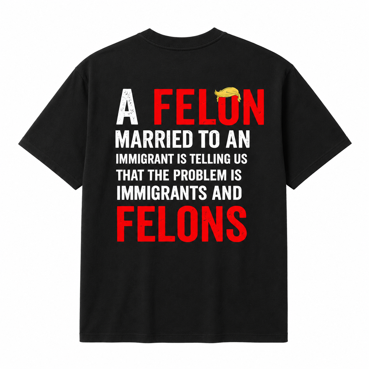Pro Immigrant Political Cotton Tee Felon Married To Immigrant Statement Shirt