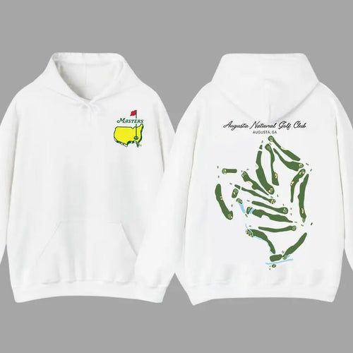 Augusta National Golf Course Map Hoodie Sweatshirt Tee Masters Tournament Inspired Green Hoodie
