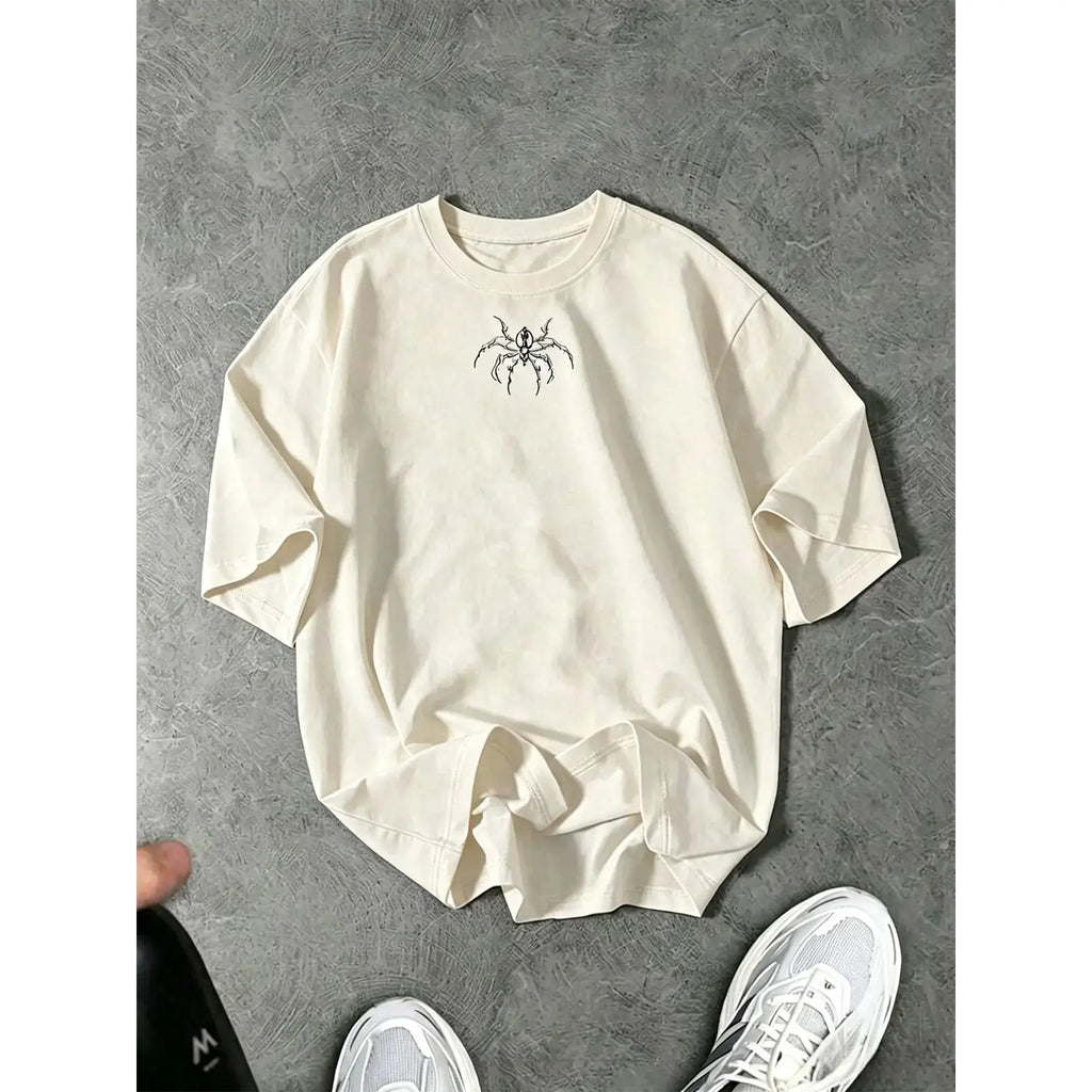Minimal Line‑Art Spider Chest Print T‑Shirt Sweatshirt Hoodie