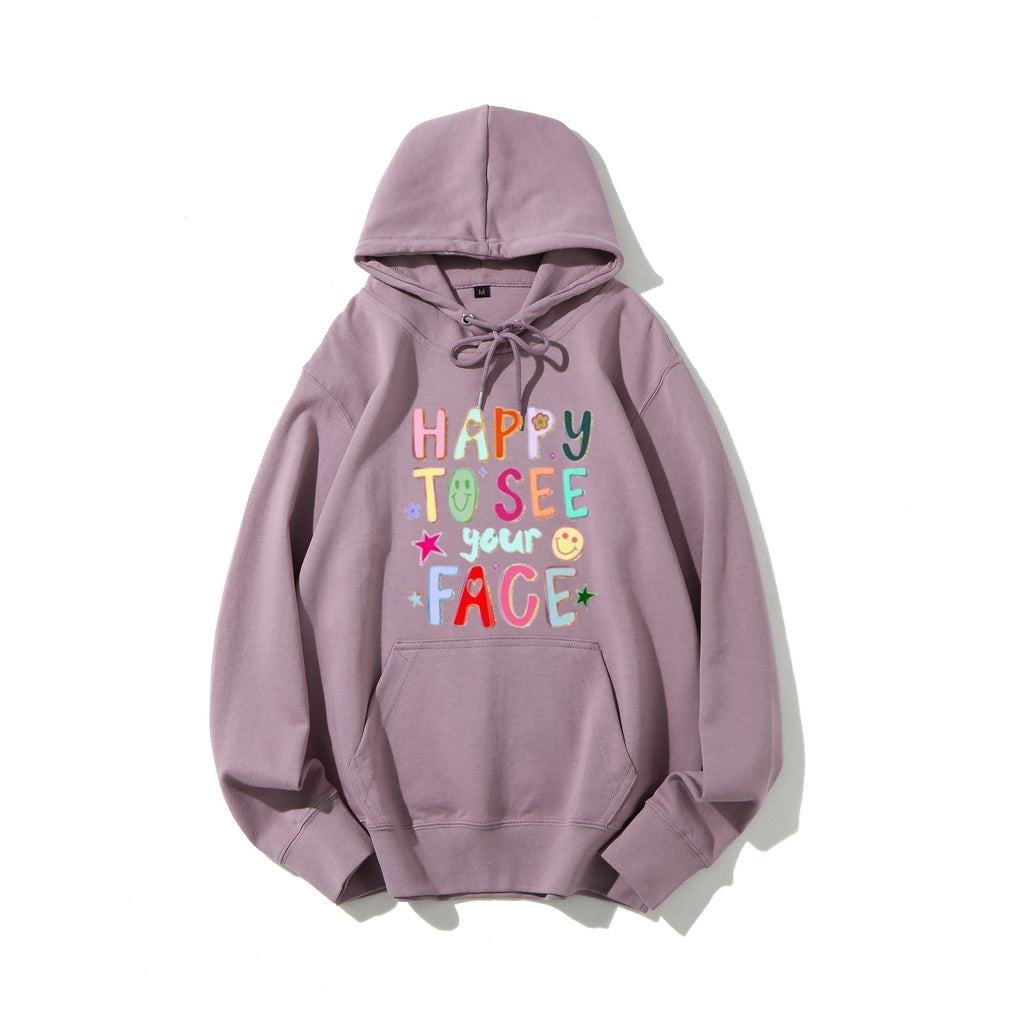HAPPY TO SEE your FACE Short-sleeve sweatshirt hoodie fashion outfit