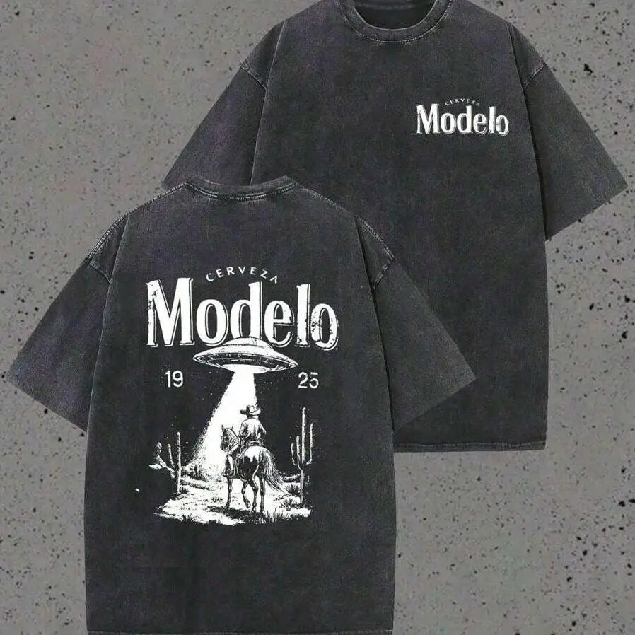 Vintage Washed Western UFO Cowboy Graphic Tee