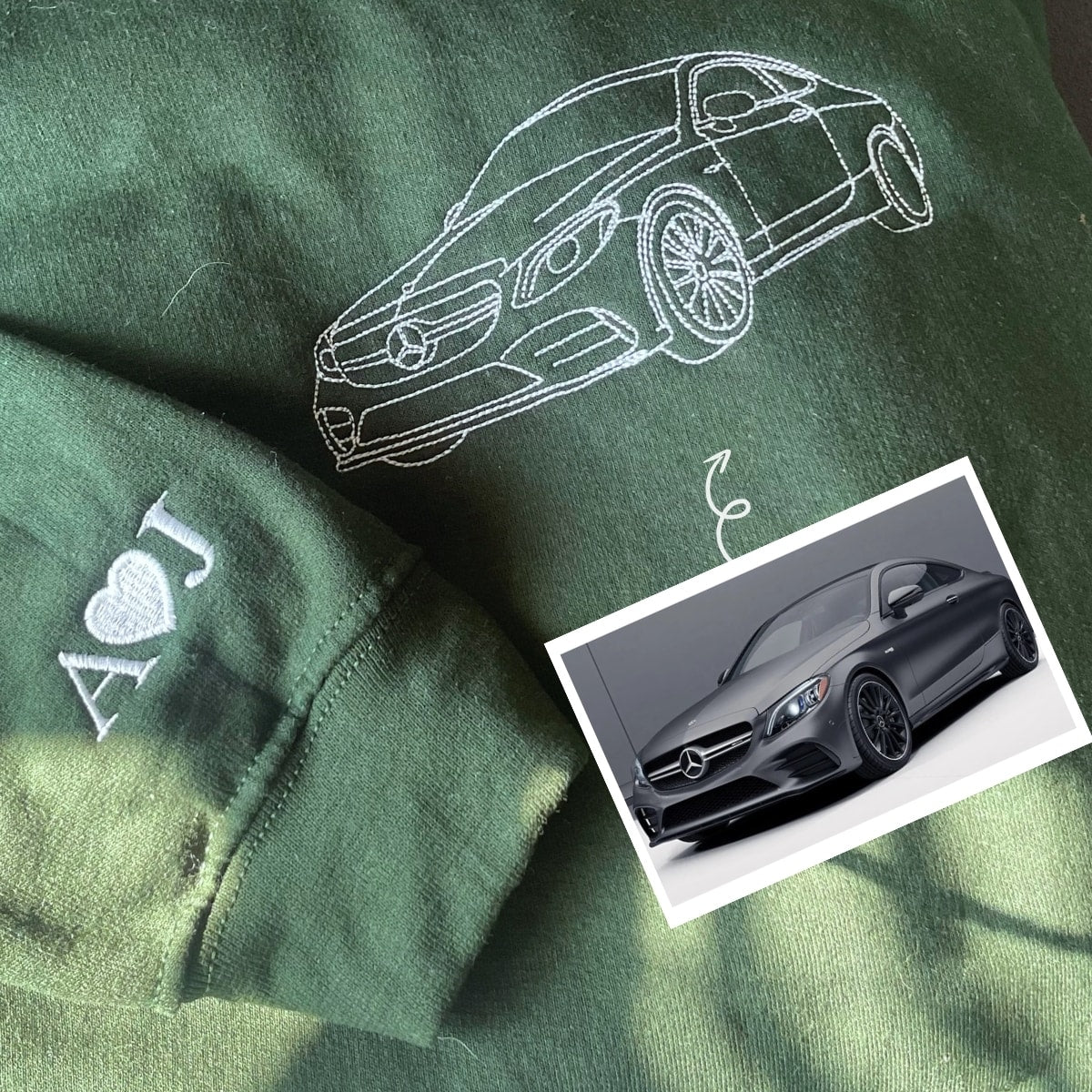Custom Embroidered Car Sweatshirt or Hoodie, Anniversary Gifts for Car Boyfriend