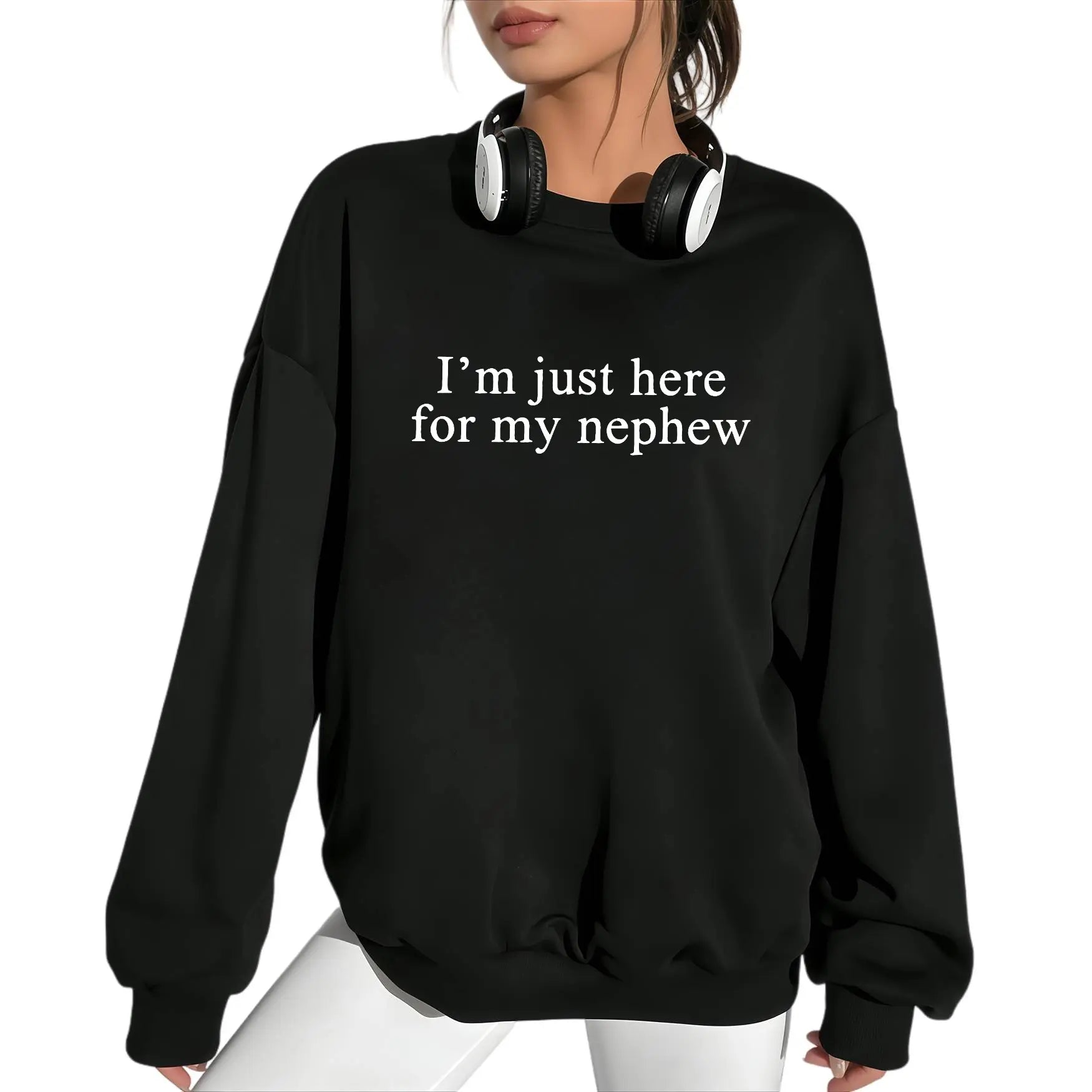 I'm Just Here For My Nephew Shirt, New Future Aunt Sweatshirt, Cute Auntie Graphic Hoodie