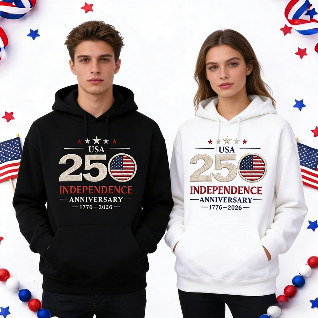 USA 250th Independence Anniversary Sweatshirt  Hoodie Tee– Patriotic 1776–2026 Crewneck | Fourth of July Pullover