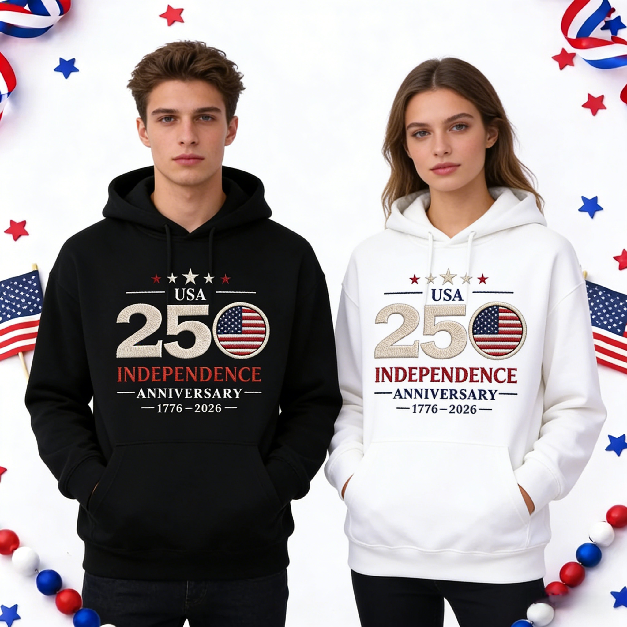 USA 250th Independence Anniversary Sweatshirt  Hoodie Tee– Patriotic 1776–2026 Crewneck | Fourth of July Pullover