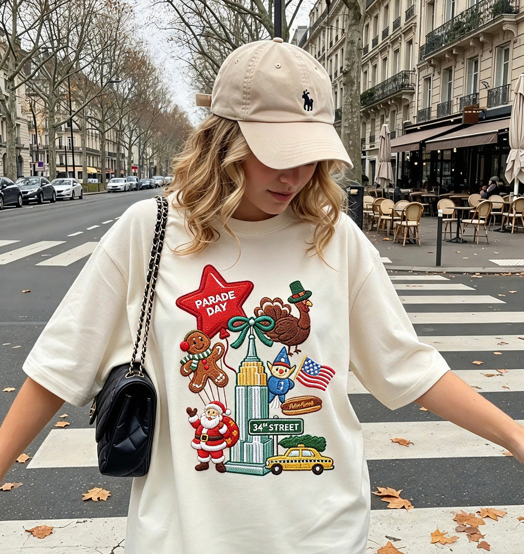 Macy’s Parade Day Embroidered Sweatshirt 🦃 NYC Thanksgiving Graphic Crewneck