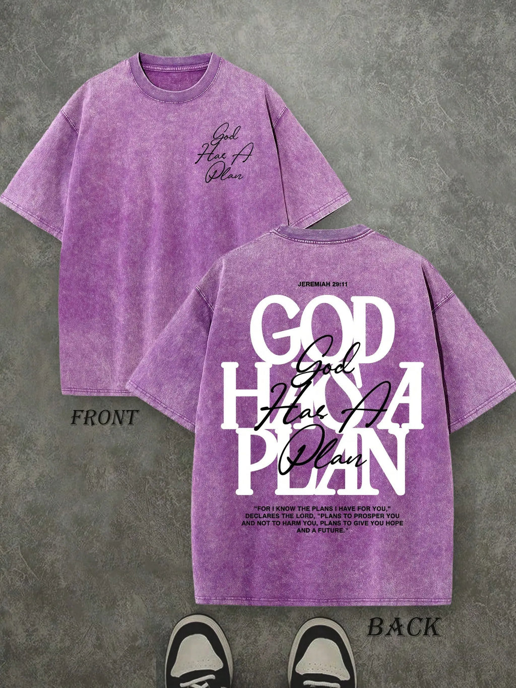 🕊️ God Has A Plan Double Sided Washed Christian Tee | Jeremiah 29:11 Faith T-Shirt ✝️