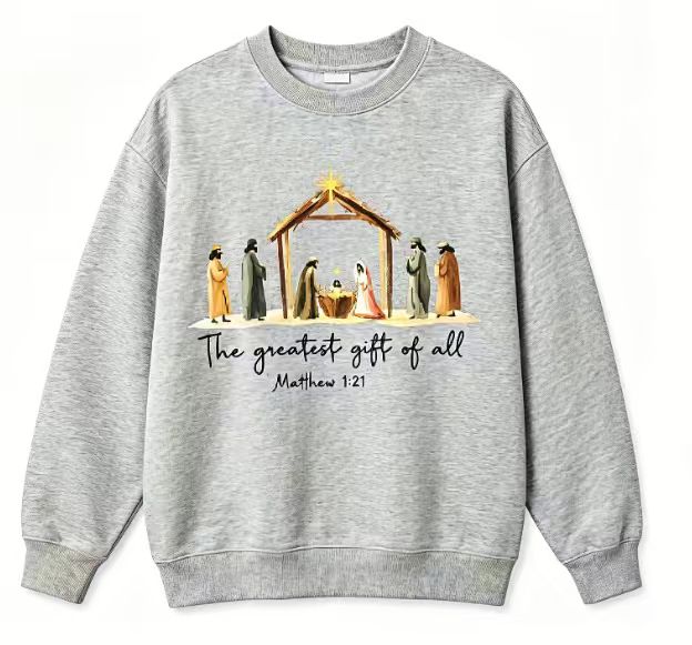Honor the true spirit of Christmas with our Nativity Scene Crewneck Sweatshirt ✝️