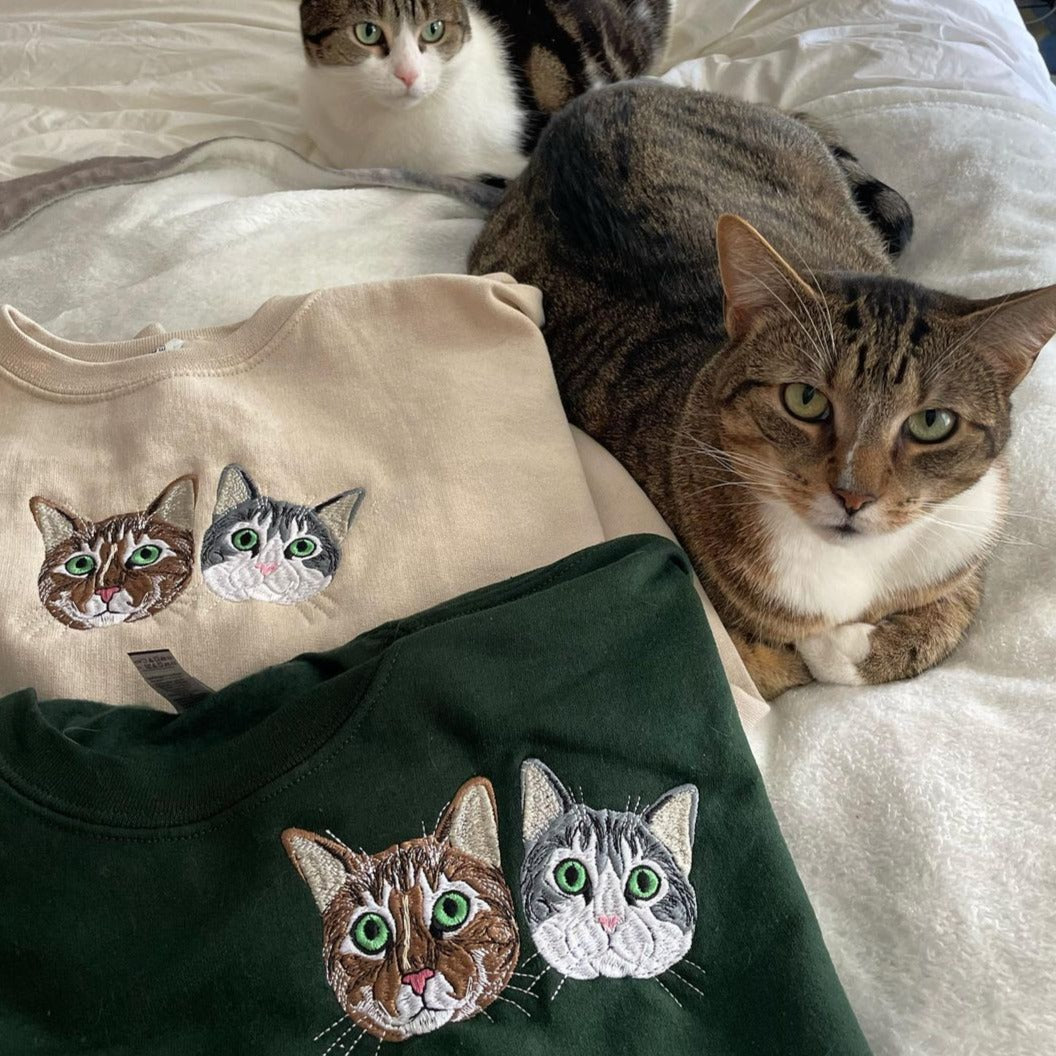 Custom Portrait Dog from Photo Embroidered Sweatshirt, Hoodie