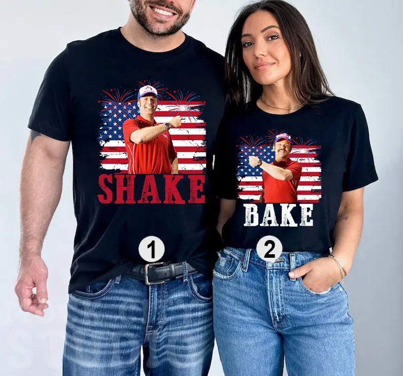 🇺🇸 SHAKE & BAKE Patriotic Matching Tees Sweatshirt hoodie Perfect Couple Shirts For 4th Of July!