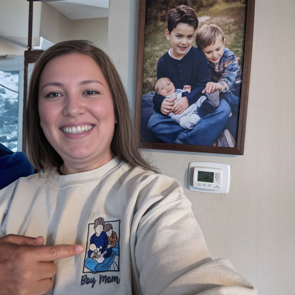 Personalized Mom Photo Sweatshirt or Hoodie, Embroidered Gifts for Mother's Day
