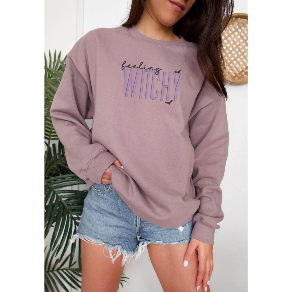 Feeling Witchy Embroidered Halloween Tee/Crewneck/Hoodie