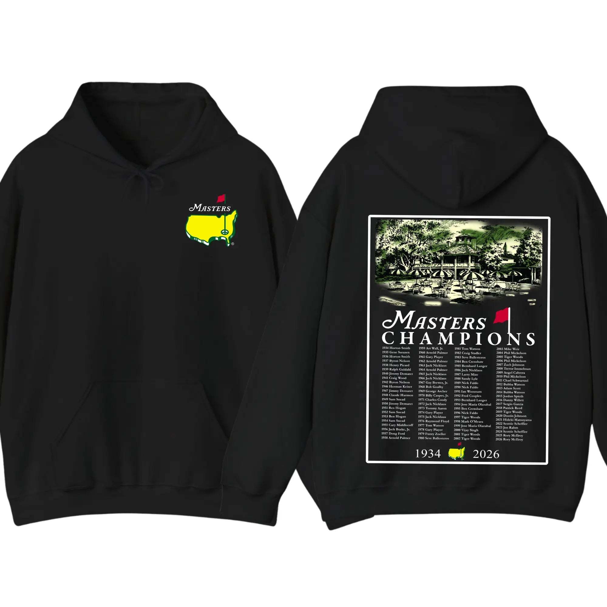 Masters Champions 1934-2026 Legacy Hoodie Sweatshirt Tee Golf Heritage Collection