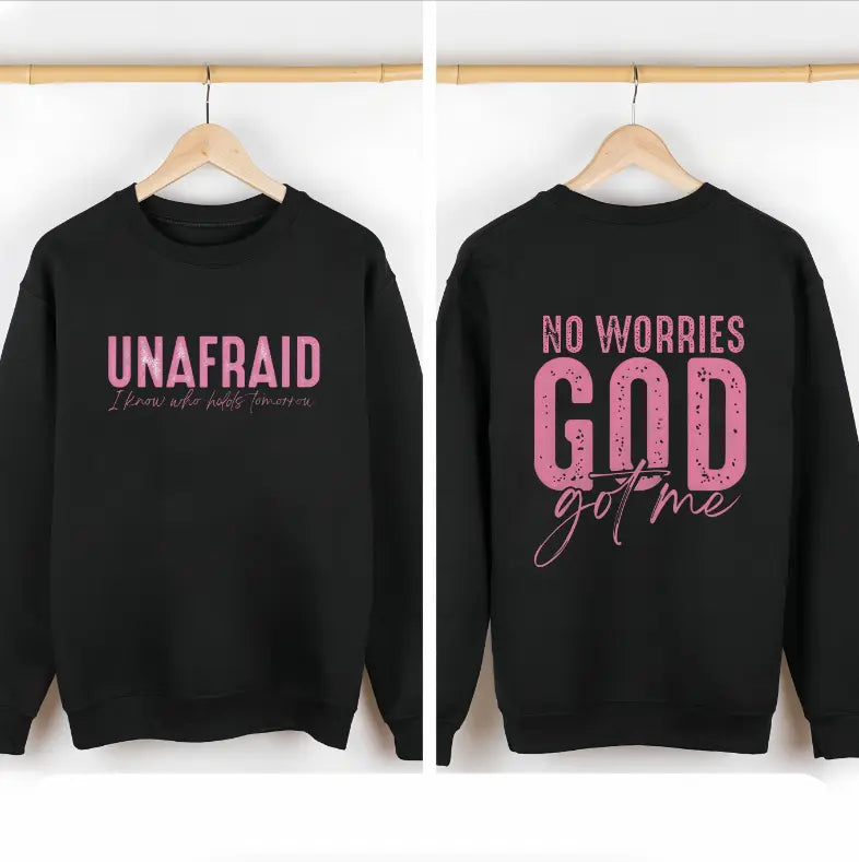 No Worries God Got Me Double Sided Christian Oversized Tee Pink Print