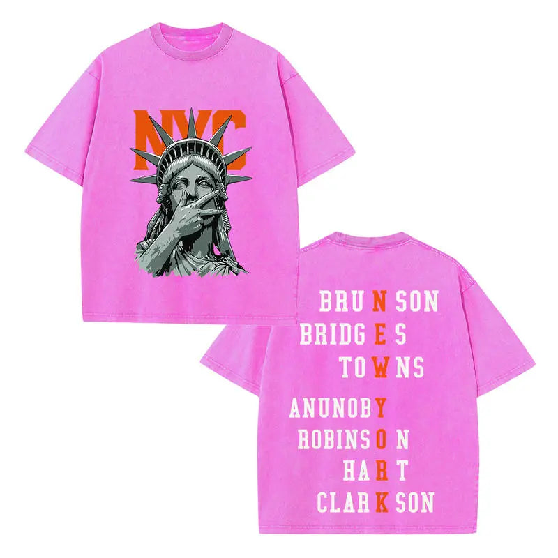 🗽 Vintage Washed NYC Statue Of Liberty New York Football Graphic Tee