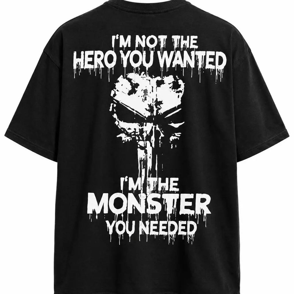 Anti‑Hero Quote Back‑Print Graphic T‑Shirt Sweatshirt Hoodie