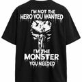 Anti‑Hero Quote Back‑Print Graphic T‑Shirt Sweatshirt Hoodie