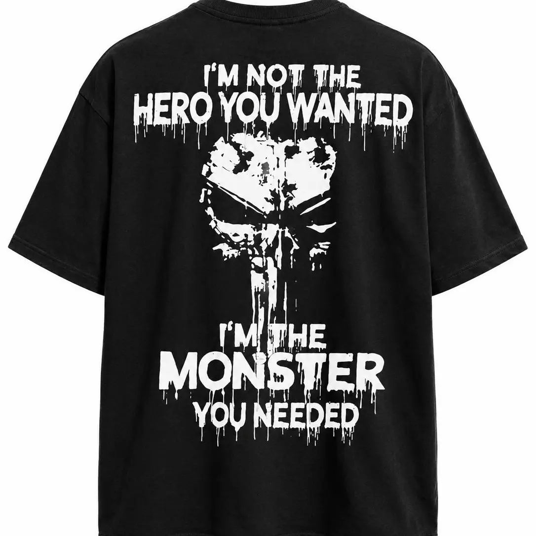 Anti‑Hero Quote Back‑Print Graphic T‑Shirt Sweatshirt Hoodie