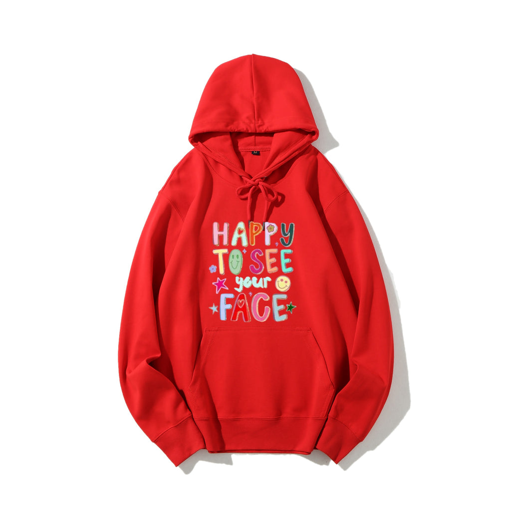 HAPPY TO SEE your FACE Short-sleeve sweatshirt hoodie fashion outfit