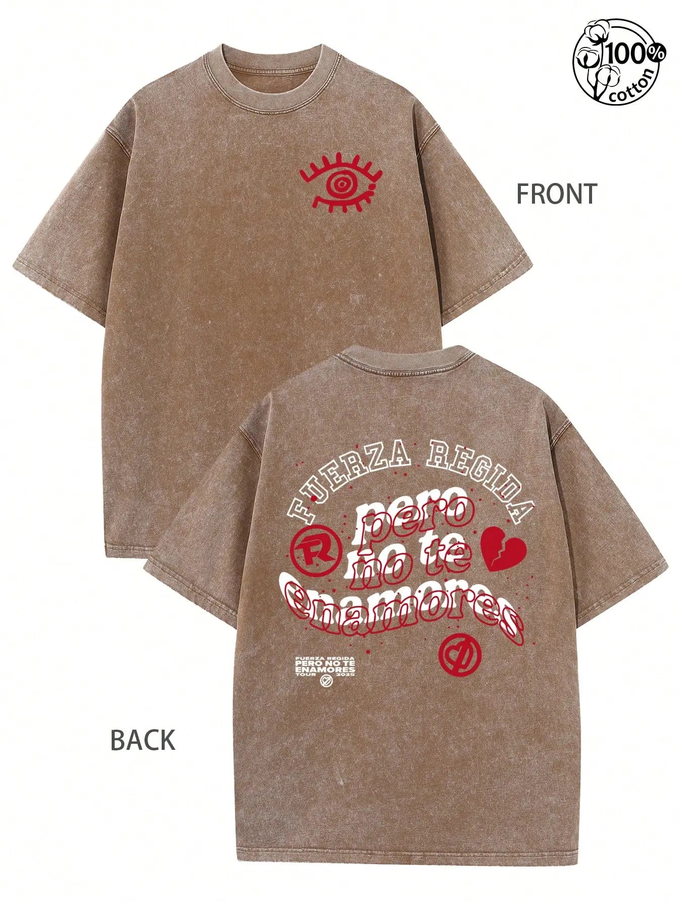 “Don't Fall in Love with Me” Printed T-Shirt — Retro-Washed Cotton Oversized T-Shirt