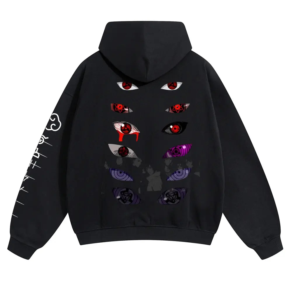 Anime-themed Hoodies — Sharingan & Rinnegan Design T-Shirts, Sweatshirts, and Hoodies