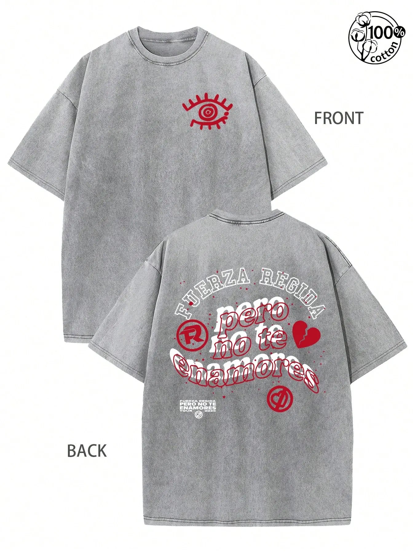 “Don't Fall in Love with Me” Printed T-Shirt — Retro-Washed Cotton Oversized T-Shirt