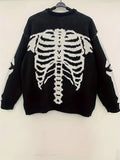 Skeleton Ribcage Jacquard Knit Pullover Sweater