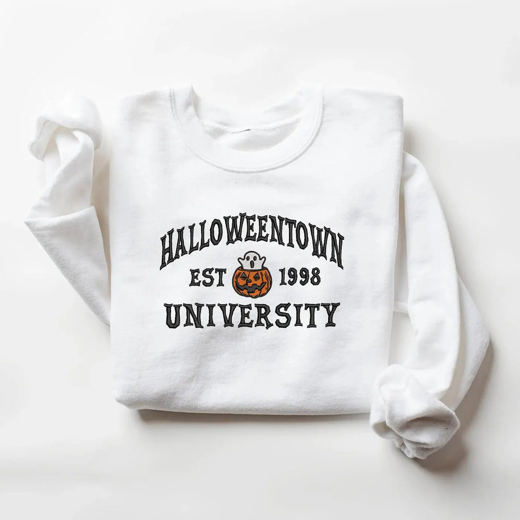 Embroidered Halloweentown University EST 1998 Halloween Crewneck Sweatshirt