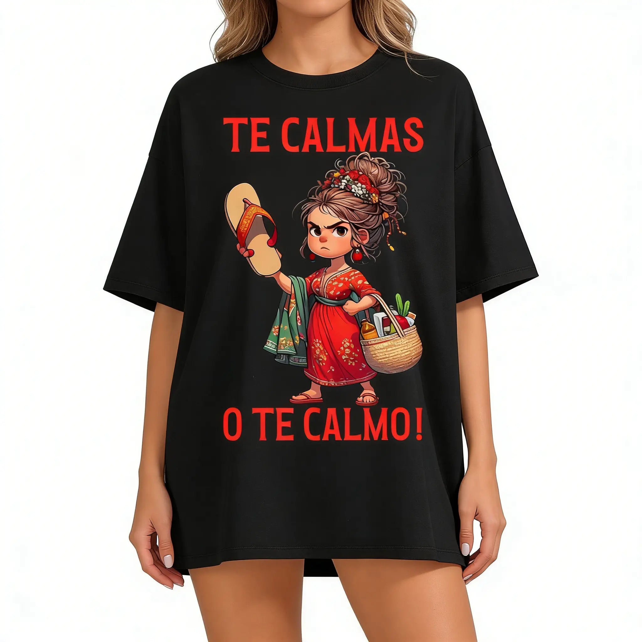 “Te Calmas O Te Calmo” Funny Latina T-Shirt, Mexican Humor T-Shirt, Latina Power Gift, Spanish Sarcasm Tee, Funny Latina Mom T-Shirt